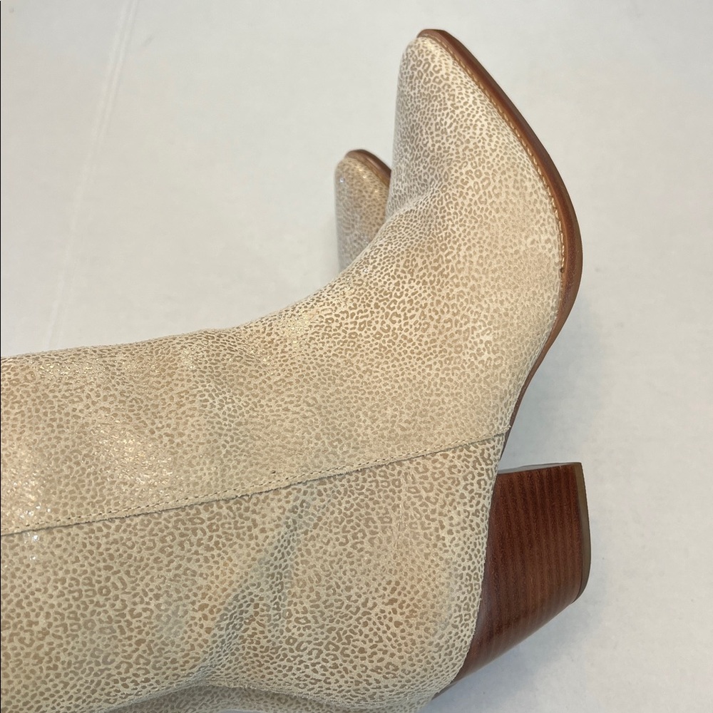 MATISSE CATY WOMEN’S CREAM LEATHER POINTY TOE ANIMAL PRINT ANKLE BOOTS SIZE 7 - Picture 14 of 16